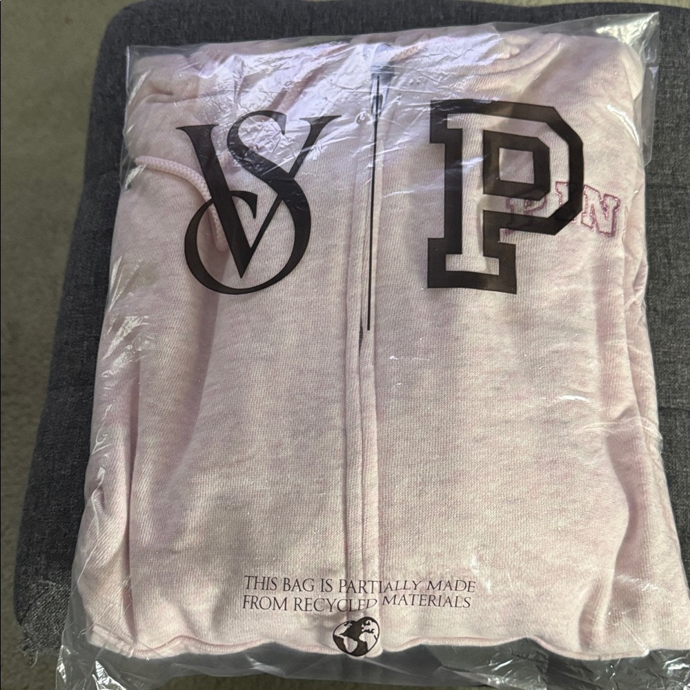 PINK Campus Fleece Full-Zip Hoodie-Pink Petal XXL - Picture 3 of 3